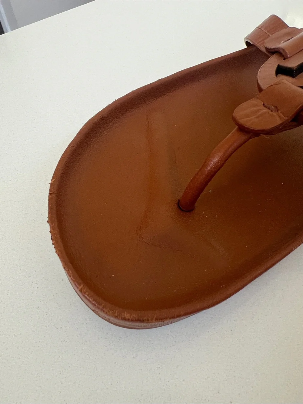 Tory Burch miller cloud nappa leather bourbon miele sandals size 7.5